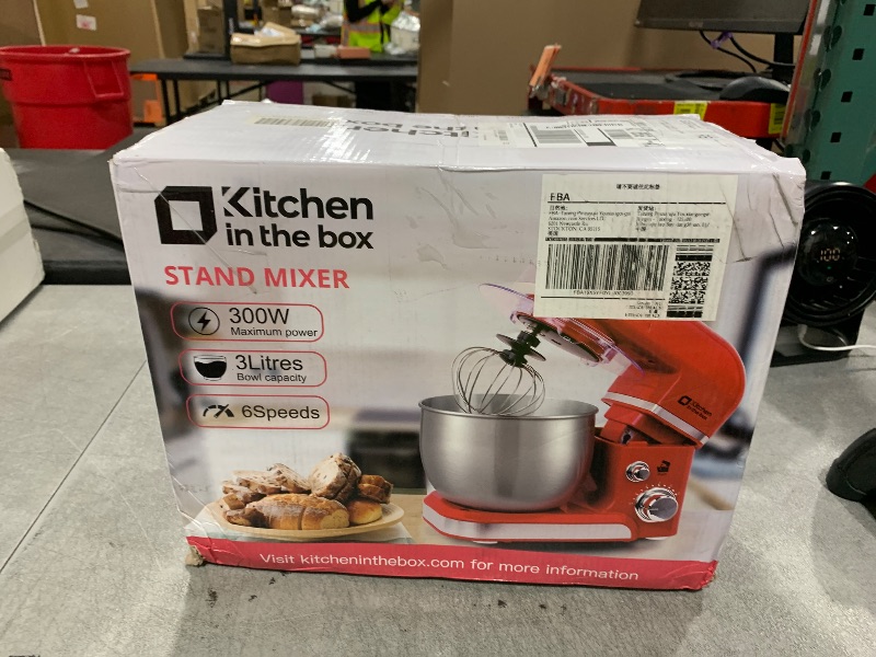 Photo 1 of Kitchen in the box Stand Mixer,3.2Qt Small Electric Food Mixer,6 Speeds Portable Lightweight Kitchen Mixer for Daily Use with Egg Whisk,Dough Hook,Flat Beater (Black)