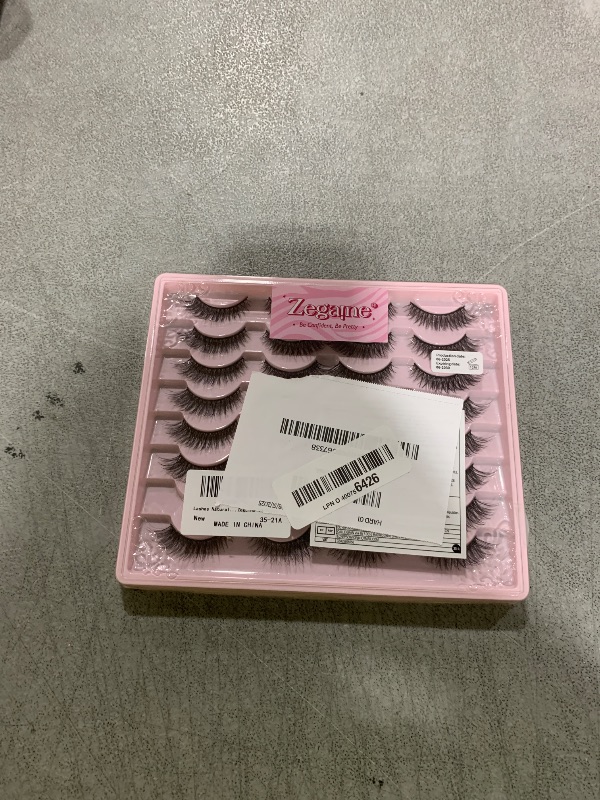 Photo 1 of Lashes Natural Look Wispy Fasle Eyelashes 12mm Short Faux Mink Eyelashes Cat Eye Natural Strip Lashes Pack by Zegaine 16 Pairs