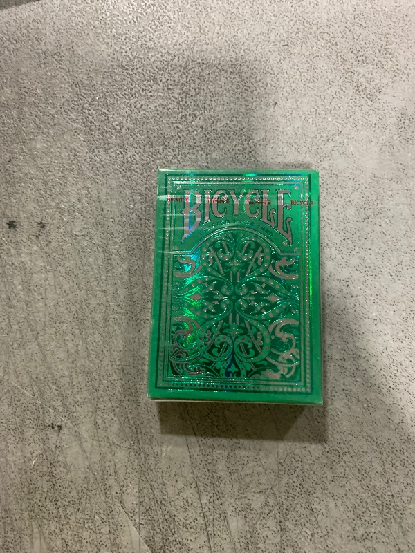 Photo 1 of Bicycle Jacquard Premium Playing Cards, Silver and Emerald Green, 1 Deck