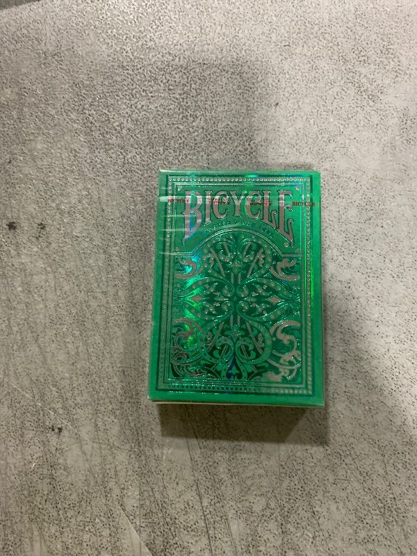 Photo 1 of Bicycle Jacquard Premium Playing Cards, Silver and Emerald Green, 1 Deck