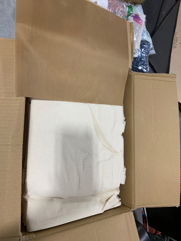 Photo 1 of NPBAG 100 Pack 15'' X 16'' Natural Cotton Tote Bags, Lightweight Blank Bulk Cloth bags with 1pc of PTFE Teflon Sheet