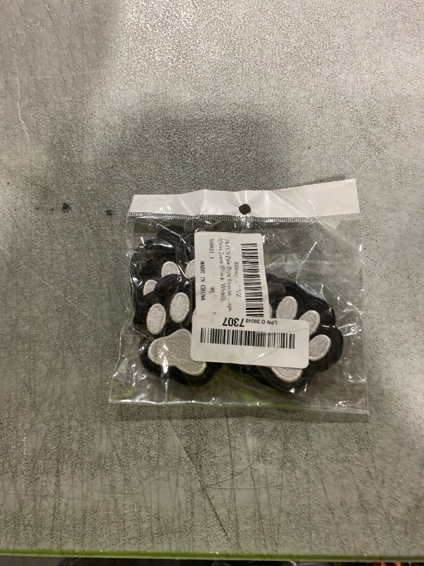 Photo 1 of 24 PCS Paw Print Iron on Patch, Self Adhesion Iron on Patches Paw Print, Dog Iron on Patches, Cute Dog Irons on Patches for Dresses Backpacks T-Shirt Caps Shoes Jeans (Black, White)