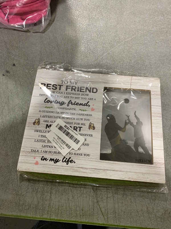 Photo 1 of HiLus Friendship Wooden Picture Frame Decor Sign - Sentimental Gift for Bestie, Thank You Gift for Long Distance Friend