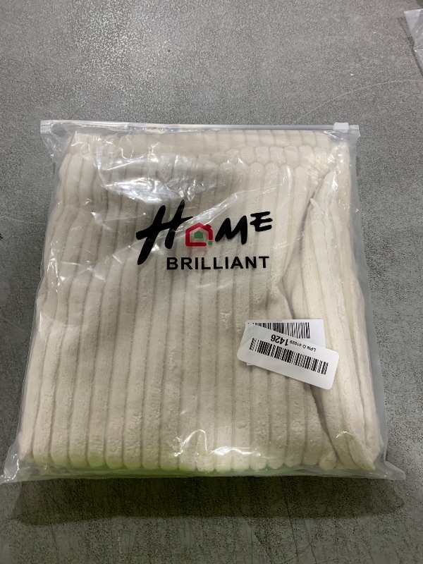 Photo 1 of Home Brilliant Set 2 Couch Pillow Covers Decorative Throw Pillows Corduroy Bed Sofa Couch Gift Spring Decor, 18x18 inch, Cream Cheese