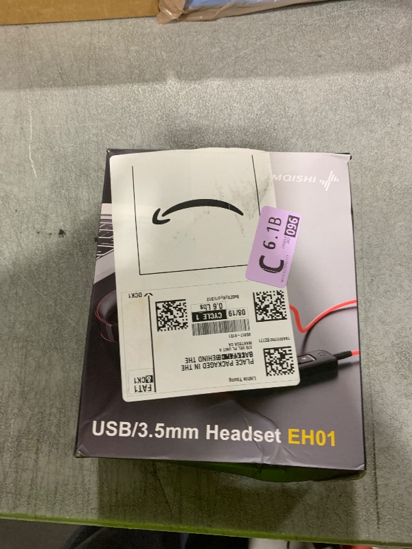 Photo 1 of JIAMQISHI USB Headset with Microphone for PC, On-Ear Computer Laptop Headphones with Noise Cancelling Microphone in-line Control for Home Office Online Class Skype Zoom (USB+3.5mm, Black)