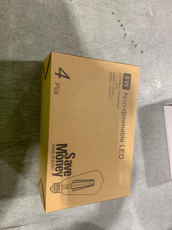 Photo 1 of 4-Pack Vintage E26 LED Edison Bulbs 100W Equivalent 1400LM High Brightness 8W ST58 LED Filament Light Bulbs 5000K Daylight White Medium Base CRI90+ Antique Clear Glass for Home Kitchen, Non-dimmable
