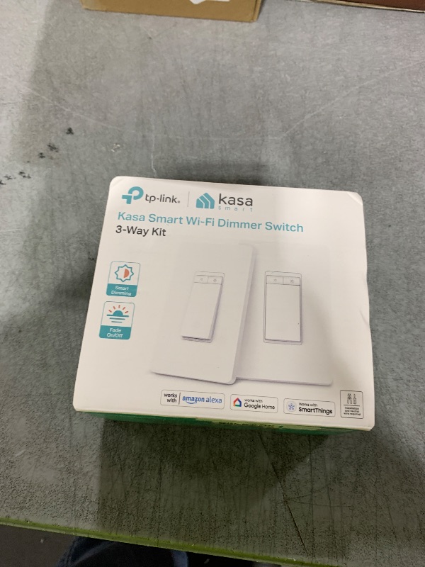 Photo 1 of Kasa Smart 3 Way Dimmer Switch KIT, Dimmable Light Switch Compatible with Alexa, Google Assistant and SmartThings, Neutral Wire Needed, 2.4GHz, ETL Certified, No Hub Required, White (KS230 KIT v2)