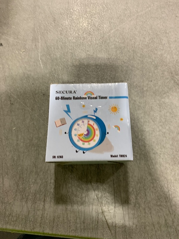 Photo 1 of Secura 60-Minute Visual Timer for Kids, Classroom Countdown Timer with 'Rainbow' Pattern, Timer Management Tool for Kitchen, School, Office