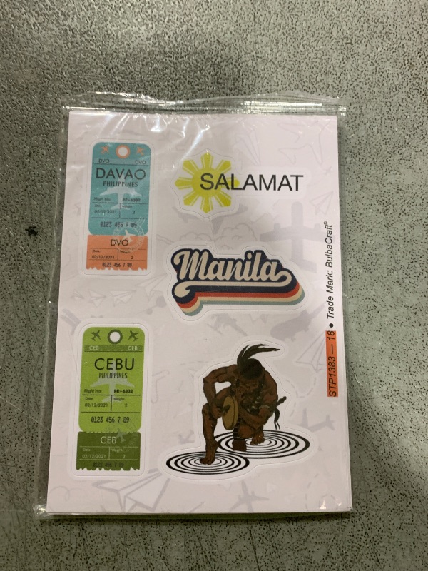 Photo 1 of BulbaCraft 100Pcs Philippines Stickers, Filipino Stickers for Water Bottle and Laptop - Philippines Party Favors & Decorations, Waterproof Vinyl Decals, Filipino Flag Stickers, Gifts for Women & Men