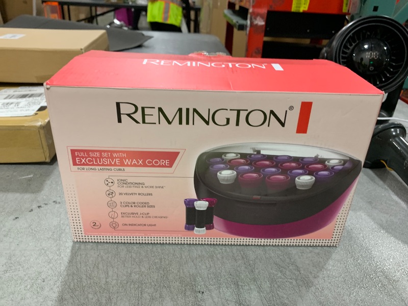 Photo 1 of Remington Ionic Conditioning Hair Setter, 20 Velvet Hair Rollers, 6 Large (1¼”), 10 Medium (1"), 4 Small (¾”), Blowout Style Hair Curlers