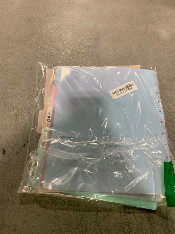 Photo 1 of 10 Letter Size Discbound Dividers with Tabs and Pockets - 8.5 x 11 Plastic Dividers for Office