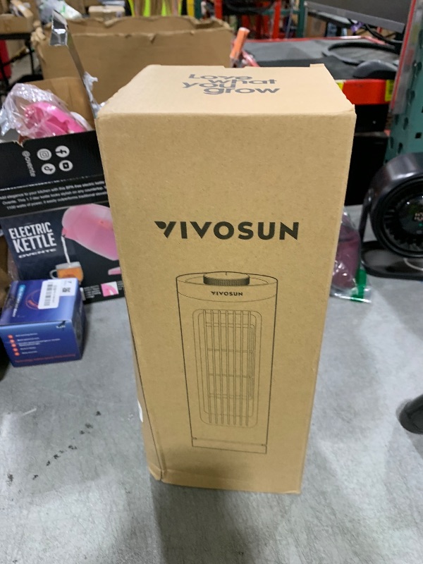 Photo 1 of VIVOSUN 13'' Tower Fan, Bladeless Desk Fan with 3 Speeds and 70° Oscillation, Portable and Compact, Quiet Cooling Fan for Home and Office, White