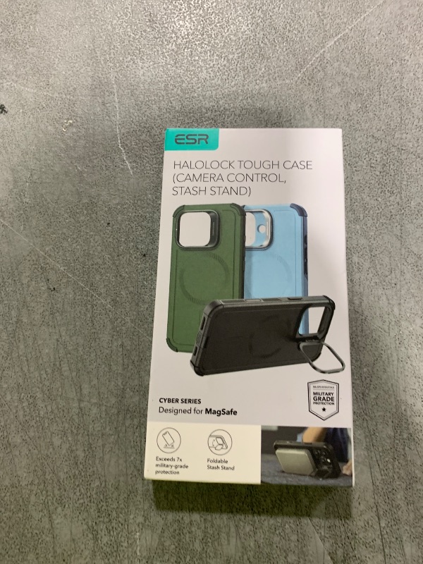 Photo 1 of ESR for iPhone 16 Pro Max Case with Stash Stand, Camera Control, 23FT Military-Grade Shock-Absorbing Drop Protection, Compatible with MagSafe Accessories, Magnetic Cyber Series, Black