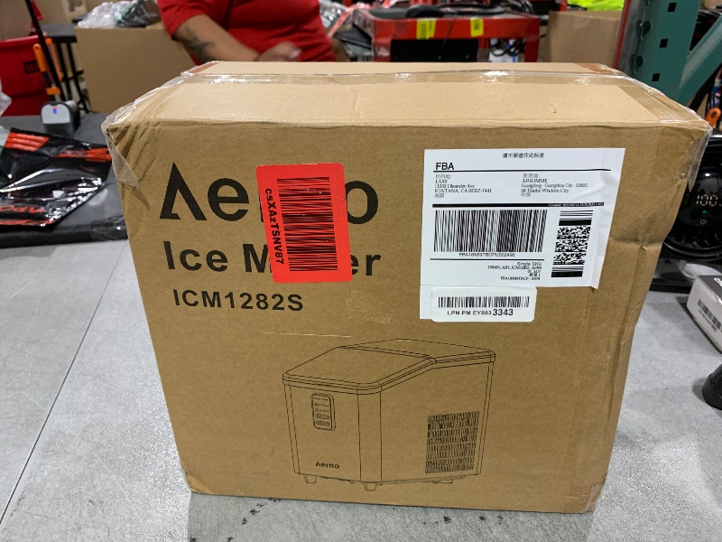 Photo 1 of Aeitto Ice Maker Countertop 26lbs/24H, Ice Machine 8 Ice Cubes Ready in 6 Mins, 2 Sizes of Bullet Ice Portable Ice Makers with Basket & Scoop, Auto Self-Cleaning for Home/Kitchen/Office Stainless