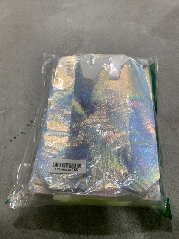 Photo 1 of RACETOP 15 Pcs Iridescent Glossy Gift Bags Medium Size, 8x4x10 Inch Holographic Reusable Gift Bags with Handles & Sturdy Base, Ideal for Birthday, Wedding, Bachelorette, Party Favors, Holiday Goodie