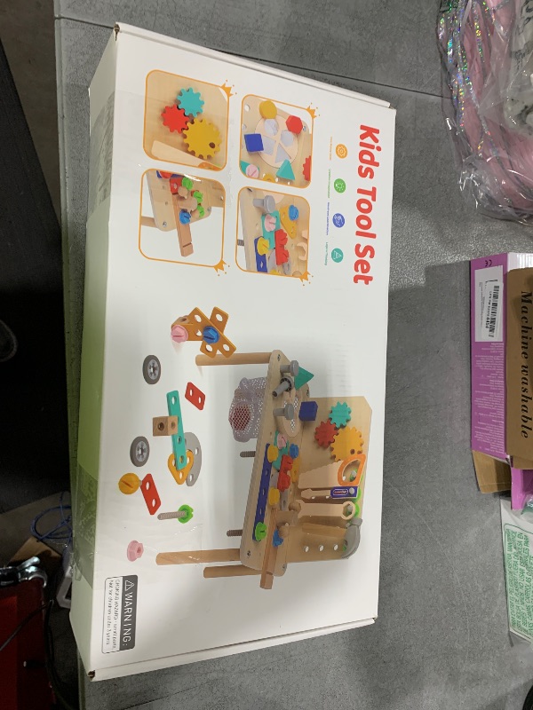 Photo 1 of Kids Tool Set for Toddlers, 69 Pcs STEM Montessori Educational Toys for 3 Year Old, Pretend Play Tool Bench for Kids Ages 3-5, Wooden Toddler Learning Construction Toys, Gifts for 4 Year Old Boys