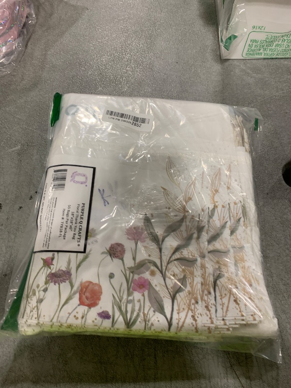 Photo 1 of Purple Q Crafts Floral Thank You Plastic Bags 50 Pack 18" x 18" With Soft Loop Handle Thank You Shopping Bags