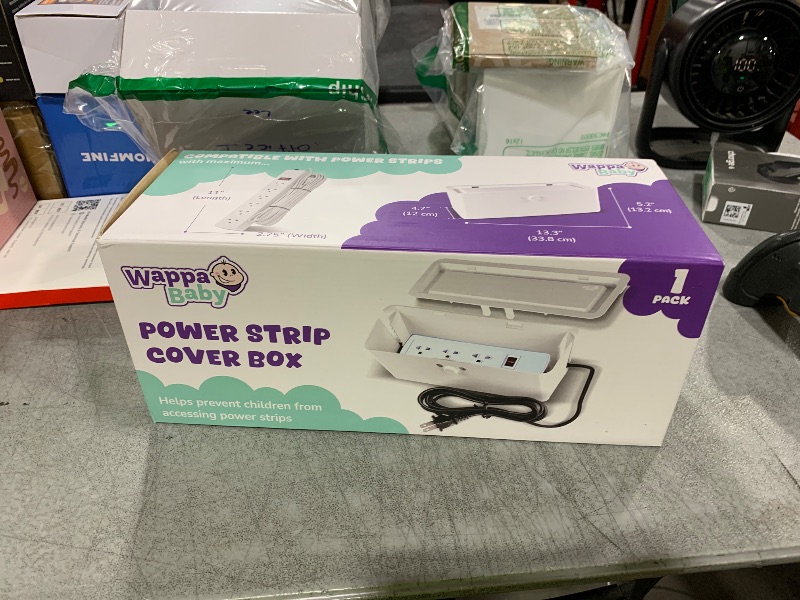 Photo 1 of Power Strip Cover Box - Effectively Baby Proofs Power Strip with Patented Dual Lock. Convenient Side Openings for Cords & Cables. Protects Small Hands & Fingers