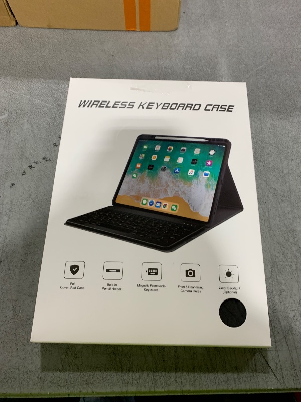 Photo 1 of OYEEICE Keyboard case for iPad 9.7 inch, iPad 6th Gen (2018), iPad 5th Gen (2017), iPad Air 2 (2014) - 7 Color Backlit Wireless Keyboard with Pencil Holder for iPad 6th/5th Pro 9.7'' Air 2/1 - Black