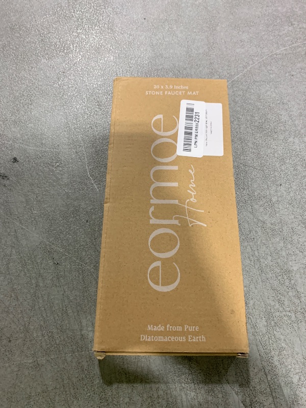 Photo 1 of Eormoe Stone Faucet Mat for Kitchen Sink – Diatomite Drying Stone Mat & Sink Protector, Prevents Moisture – Sink Splash Guard Water-Absorbing Stone Tray for Bathroom Counter (Light Grey, 20" x 3.9")