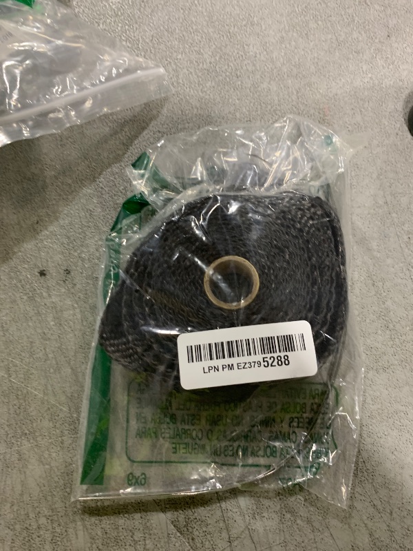 Photo 1 of Exhaust Wrap Black 1" x 16' Roll for Motorcycle Fiberglass Heat Shield Tape with 4PC Stainless Ties (black)