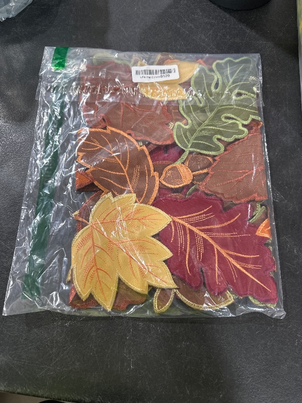 Photo 1 of OWENIE Thanksgiving Runner, Fall Leaf Table Runner for Autumn Home Decorations, Fall Table Centerpieces, Embroidered Cutwork Farmhouse HarvestMaple Leaf Runner, 13 Inch x 36 Inch