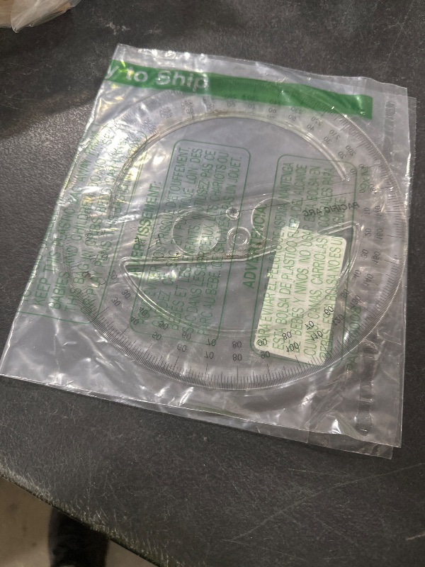 Photo 1 of Pacific Arc's 8 Inch 360 Degree Plastic Circular Protractor ClearLPNRRHX2358671
