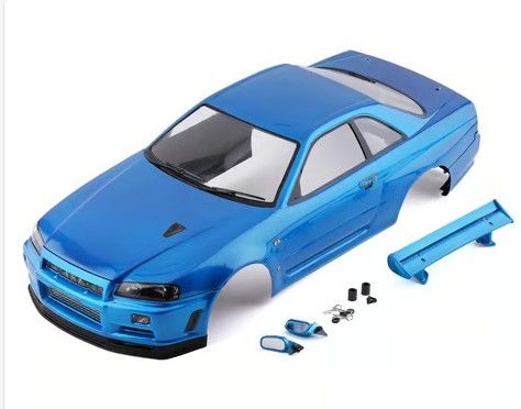 Photo 1 of Killerbody Nissan Skyline R34 Pre-Painted 1/10 Touring Car Body (Metallic Blue)