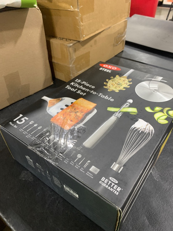 Photo 1 of OXO Steel Piece Utensil Set, 15 PC, Stainless Steel