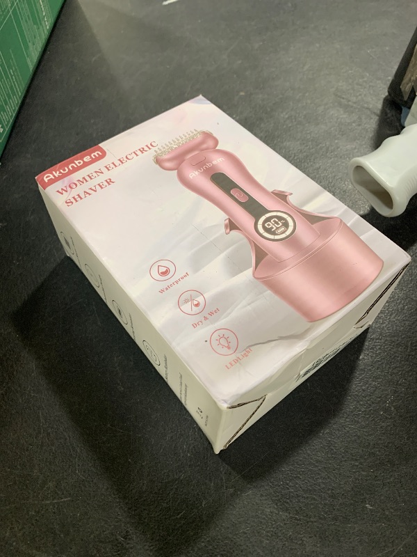 Photo 1 of Electric Shaver for Women for Legs Bikini Trimmer Electric Razors for Women Underarm Public Hairs Rechargeable Womens Shaver Wet Dry Use Painless Cordless with Detachable Head (Pink)