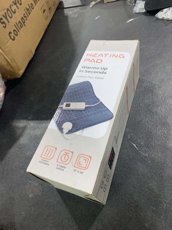 Photo 1 of Heating Pad for Back Pain Relief, MAVOKIS Heating Pads for Cramps with Auto Shut Off Large, 6 Heat Settings Electric Heat Pad for Neck and Shoulder, 12" x 24", Moist Heat Option, Super Soft