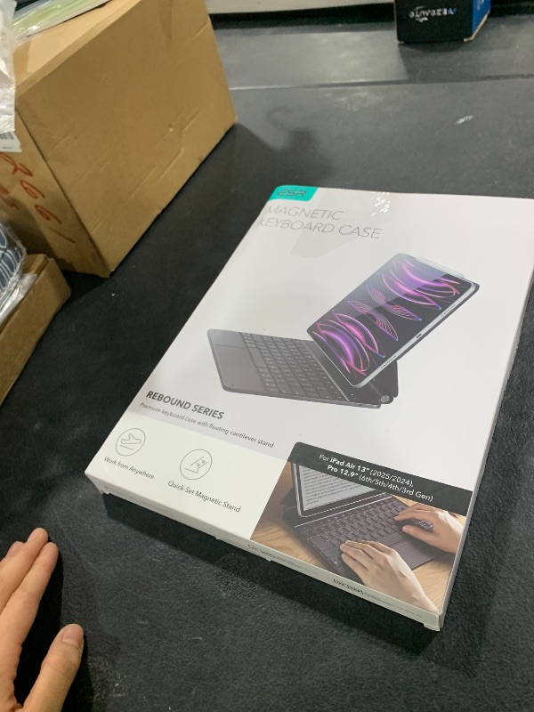 Photo 1 of ESR iPad Air 13 Inch Case Keyboard (M3/M2, 2025/2024) & iPad Pro 12.9 inch (3/4/5/6th Gen) Magic Keyboard, Easy-Set Floating Cantilever Stand, Precision Multi-Touch Trackpad, Rebound Series, Black