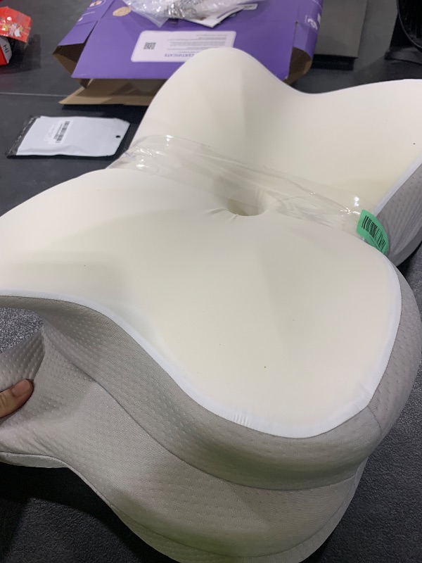 Photo 1 of Cervical Neck Pillow, Ergonomic Memory Foam Pillows for Neck Pain Relief with Breathable Pillowcase, Adjustable Contour Neck Support Pillow for Side Back Stomach Sleepers, Odorless