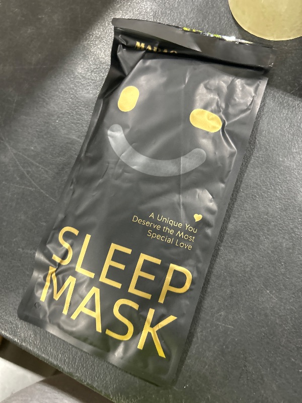 Photo 1 of MABAO Sleep Mask for Side Sleeper, Eye Mask for Sleeping Women Men, 3D Contoured Cup No Eye Pressure 100% Light Blocking Sleeping Mask with Adjustable Strap Night Blindfold Flight, Travel, Nap, Black
