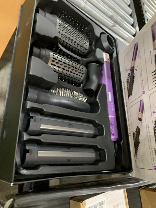 Photo 1 of Vincofy 7-in-1 Hair Dryer Brush and Hair Styler Set – Fast Drying, Curling, Straightening & Volumizing – Hot Air Styling Tool with No Heat Damage – for All Hair Types – Lavender