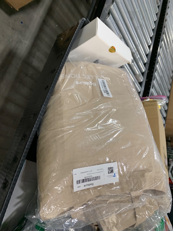 Photo 1 of Bedsure Cotton Duvet Cover Queen - 100% Cotton Waffle Weave Khaki Duvet Cover Queen Size, GentleSoft™ and Breathable Tan Bedding Set for All Season, 3 Pieces, 90"x90"