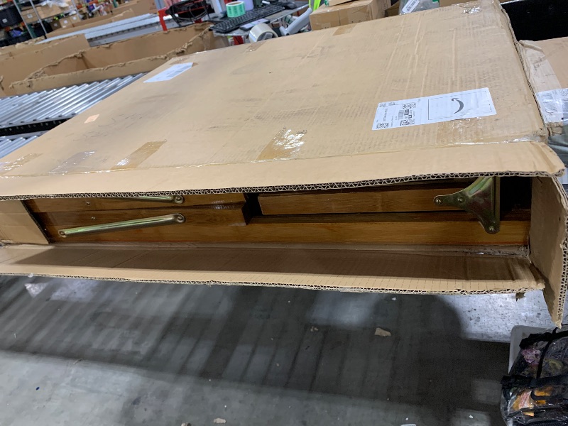 Photo 1 of LOBOTOU Folding Bamboo Bed for Single Lunch Break, Portable Rollaway Bed with Sturdy Frame, Home Camping Office Vacation Nursing, No Assembly Required(Brown, 31.5x77.5in)