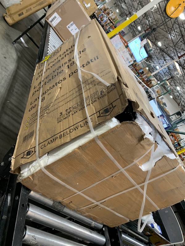 Photo 1 of PORTABLE DISHWASHER ON WHEELS 18” WITH WORKTOP SPACE 8 PLACE-SETTING CAPACITY STAINLESS STEEL WITH FAUCET CONNECT BLACK+DECKER