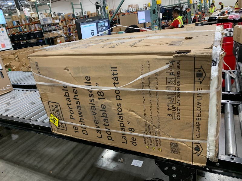 Photo 1 of PORTABLE DISHWASHER ON WHEELS 18” WITH WORKTOP SPACE 8 PLACE-SETTING CAPACITY STAINLESS STEEL WITH FAUCET CONNECT BLACK+DECKER