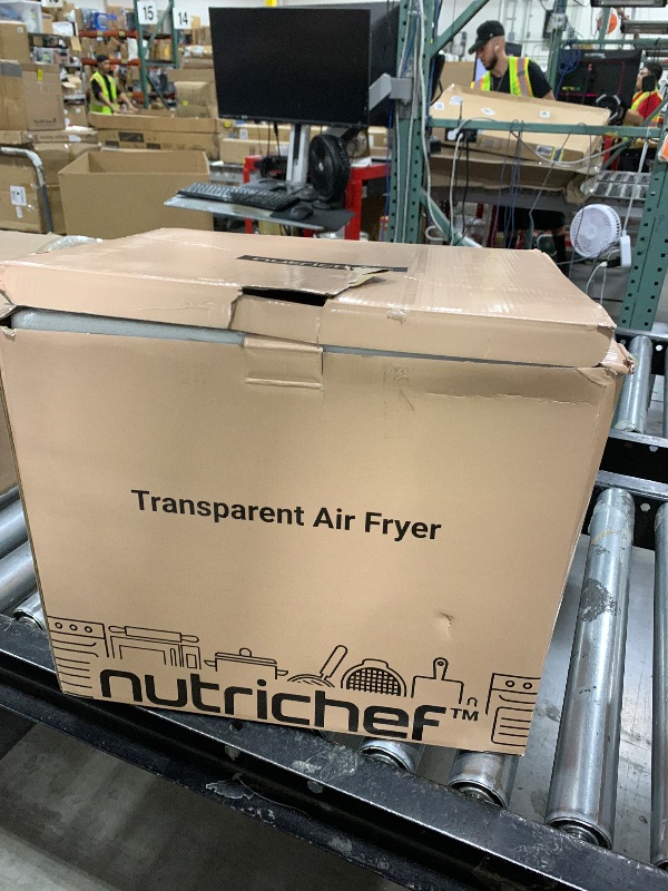 Photo 1 of Nutrichef 5.8 Quart Air Fryer | 8-1 Preset Cook Modes | Transparent Fry Bowl for Best Cooking Results | Cook Shrimp, Steak, Fries, Wings, Chicken & More | Precise Temperature Control & Time | Grey