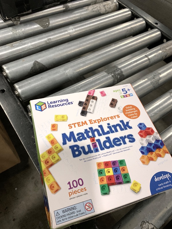 Photo 1 of Learning Resources STEM Explorers MathLink Builders - 100 Pieces, Ages 5+, Kindergarten STEM Activities, Math Activity Set and Games for Kids, Linking Cubes, Connecting Cubes