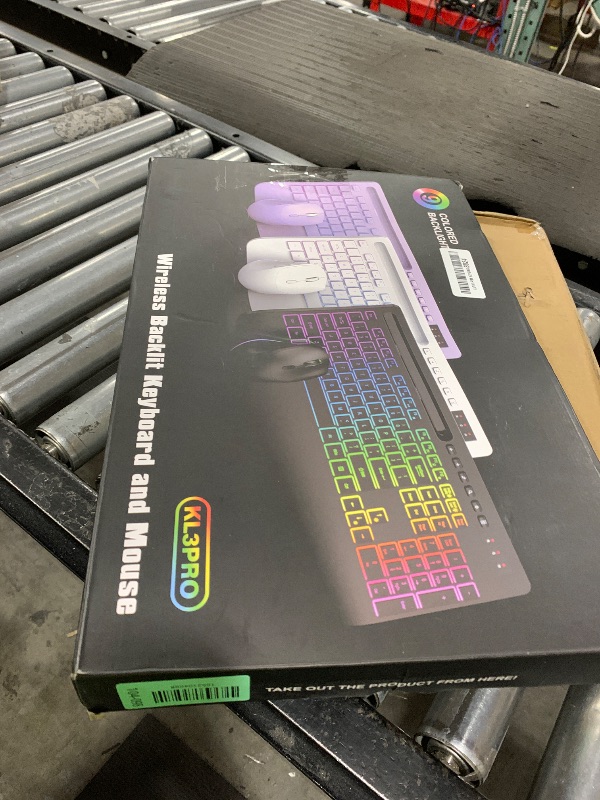Photo 1 of Wireless Keyboard and Mouse Combo - 9 Backlit Effects, RGB, Ergonomic Wrist Rest, Phone Holder, 2.4G Full Size, Rechargeable, Sleep Mode, Quiet Keyboard Set for Computer, PC, Laptop, Mac, Windows