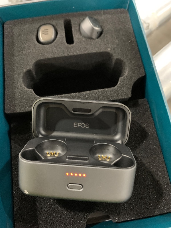 Photo 1 of EPOS GTW 270 Hybrid Wireless Gaming Earbuds, Bluetooth & USB-C Dongle, Noise Reducing Closed Design, Dual Mics, Ergonomic Fit, IPX 5 Water Resistant, Portable Charging Case, 20 Hours of Playtime