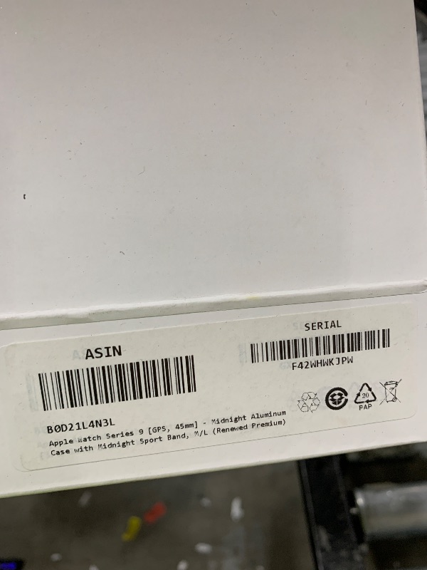 Photo 1 of Apple Watch Series 9 [GPS, 45mm] - Midnight Aluminum Case with Midnight Sport Band, M/L (Renewed Premium)