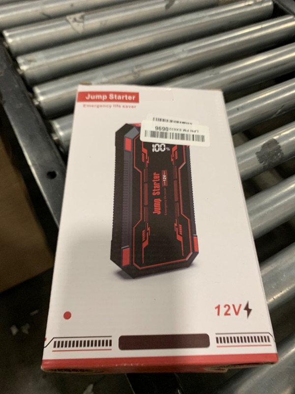 Photo 1 of Car Jump Starter 6000A Car Battery Jump Starter Portable,12V Battery Jumper Starter Portable(10.0L Gas/8.0L Diesel),LCD Display Jump Box Jump Starter Battery Pack with Jumper Cables & Flashlight-Red