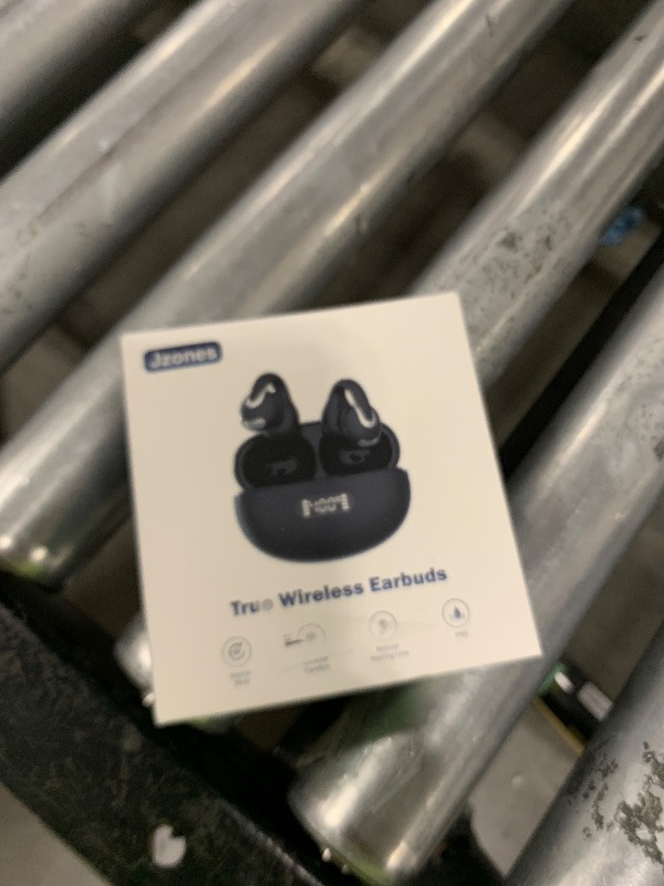 Photo 1 of Jzones Open Ear Clip Wireless Earbuds Bluetooth 5.4, Lightweight Comfort Sports Bone Conduction Headphones Built-in Mic for Clear Audio, Stable Fit Earphones 24H Play-Black