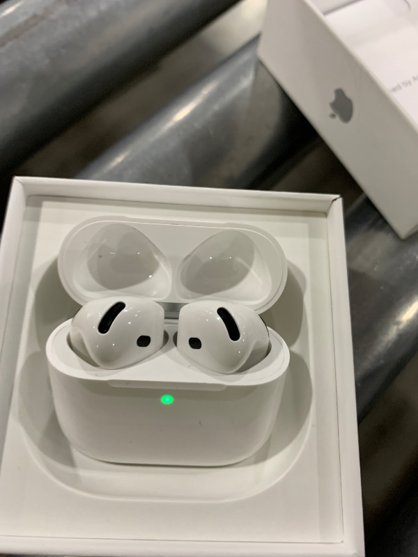 Photo 1 of Apple AirPods 4 Wireless Earbuds, Bluetooth Headphones, with Active Noise Cancellation, Adaptive Audio, Transparency Mode, Personalized Spatial Audio, USB-C Charging Case, Wireless Charging, H2 Chip