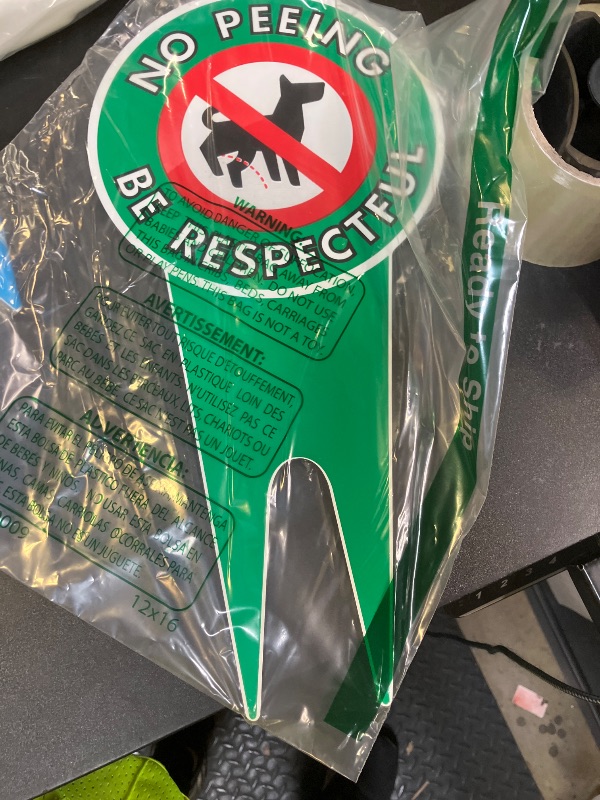 Photo 1 of Extra Large No Peeing Dog Sign | Dog Stake for Yard Pick Up After Your Dog Sign | No Dogs Peeing No Dog Poop Signs for Yard | Aluminum,Pk1, 7.5"x14.5"