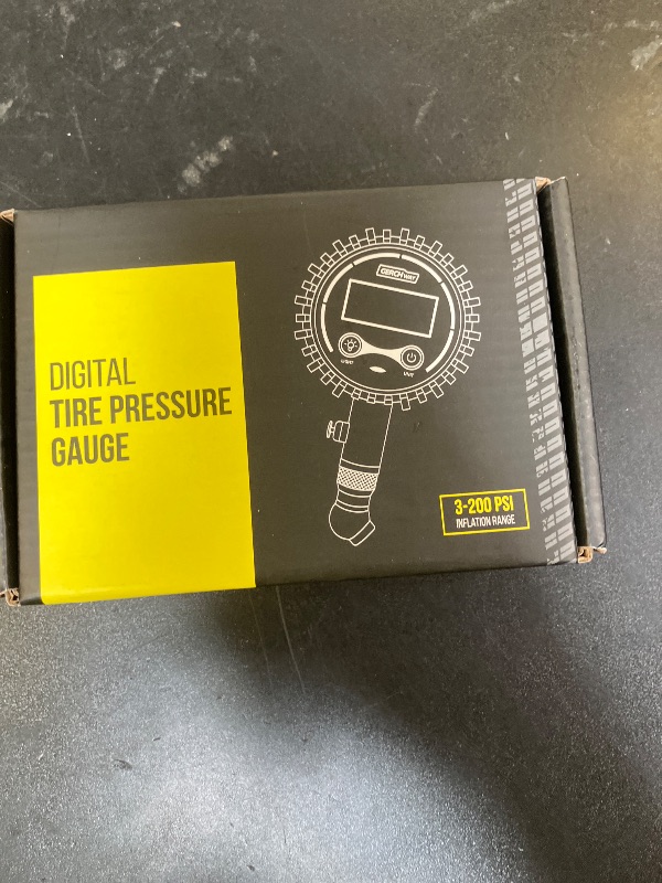 Photo 1 of Digital Tire Pressure Gauge for Cars - Accurate Air Pressure Gauge for Tires with 360° Swivel Chuck - 200 PSI
