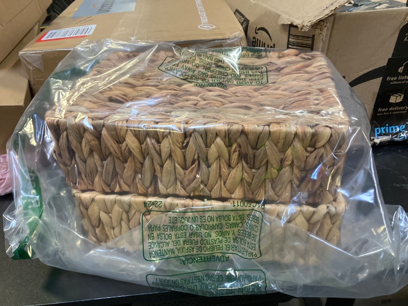 Photo 1 of StorageWorks Water Hyacinth Baskets, Small Wicker Baskets for Organizing in Kitchen and Bathroom, 2-Pack